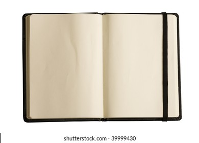 pocket notebook with bookmark and yellow paper