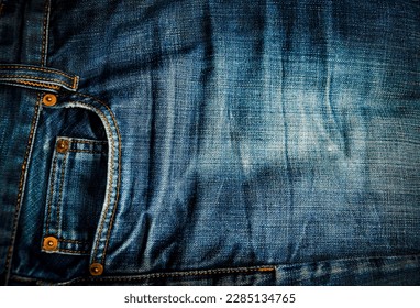 pocket and small pocket in faded blue jeans - Powered by Shutterstock