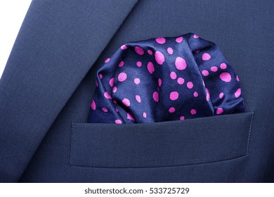 Purple & Black Silk Pocket Square Handkerchief For Top Jacket Pocket