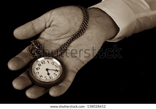 Pocket Watch Hand Hold Look Time Stock Photo Edit Now