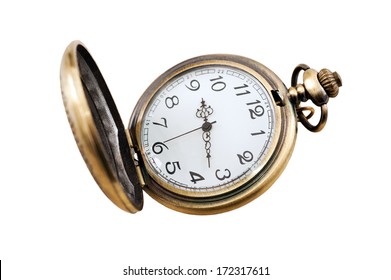 Pocket Watch Isolated On White Background