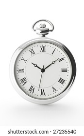 Pocket Watch On White Background