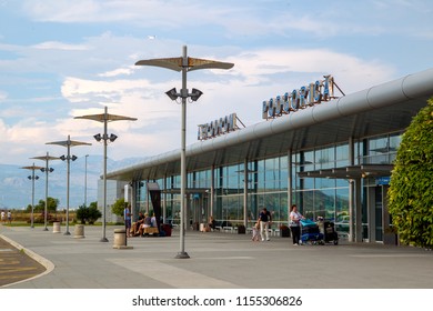 PODGORICA, MONTENEGRO - AUGUST 3, 2018; The Podgorica International Airport.