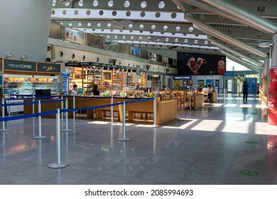 Podgorica, Montenegro, June 20, 2021: View Of The Airport Lounge And Cafe