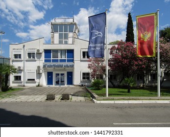 Podgorica, Montenegro - June 26, 2019. Montenegro Airlines Office In Podgorica Airport.