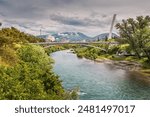 In Podgorica, Montenegro, the Moraca River serves as a captivating backdrop to the city