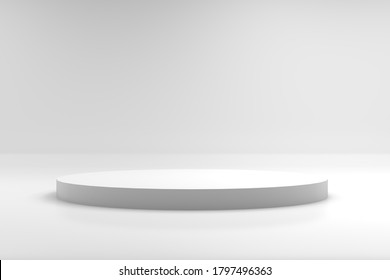 Podium in abstract white composition, 3d render, 3d illustration - Powered by Shutterstock