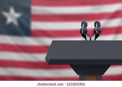 Podium Lectern Two Microphones United States Stock Photo (edit Now 