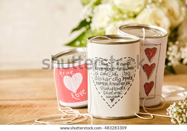 Poem Written On Wedding Tin Heart Stock Photo Edit Now 483283309