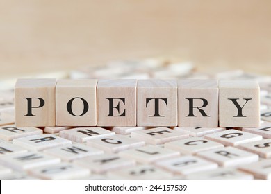 Poetry Word On Wood Blocks