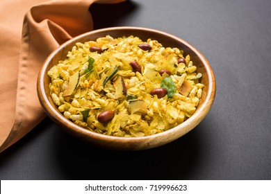 Poha Chivda Or Chivada Is An Indian Popular Snack. Selective Focus