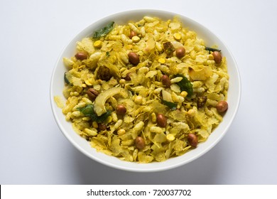 Poha Chivda Or Chivada Is An Indian Popular Snack. Selective Focus