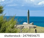 Point du Hoc memorial on a beautiful day in Normandy, France. 