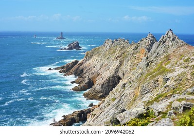 Point du Raz, France beautiful landscape cliffs and light towers, atantic ocean coast in the Bretagne - Shutterstock ID 2096942062