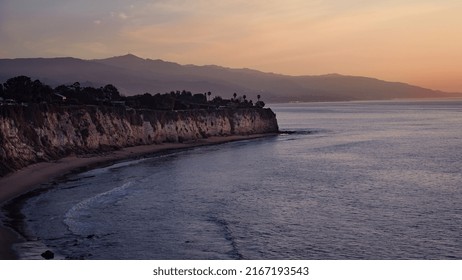 Point Dume Cliff Overlooking Malibu Coast During Sunrise.