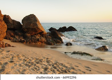 Point Dume Coastal Rock Formations On The Malibu Coast