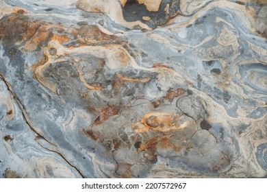 Point Lobos Blue Grey Soft Rock Stone Texture With Cracks. Natural Shapes And Nature Geometry