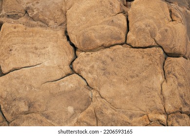 Point Lobos Orange Yellow Soft Rock Stone Texture With Cracks. Natural Shapes And Nature Geometry