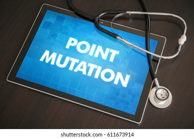 Point Mutation (genetic Disorder) Diagnosis Medical Concept On Tablet Screen With Stethoscope.