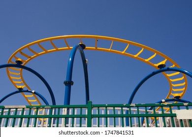 Point Pleasant, NJ/USA - May 25, 2020: Jenkinson's Boardwalk And Its Amusement Rides In Point Pleasant, NJ, Are Landmark Attractions On The Jersey Shore Drawing Many Thousands Of Visitors Each Summer.