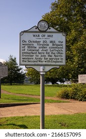 Point Pleasant, West Virginia - Sept. 10, 2021:The Western Virginia Brigade Of Militia Commanded By General Joel Leftwich Set Out From Point Pleasant For The Ohio Frontier During The War Of 1812.