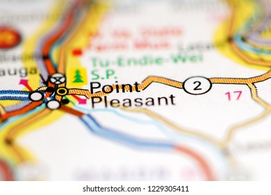 Point Pleasant. West Virginia. USA On A Geography Map