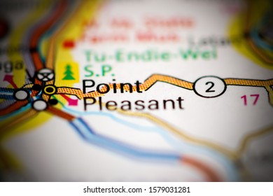 Point Pleasant. West Virginia. USA On A Geography Map