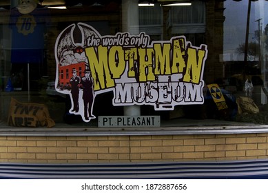Point Pleasant, West Virginia ,USA 11-24-2020 Mothman Museum And Statue