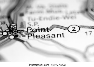 Point Pleasant. West Virginia. USA On A Geography Map