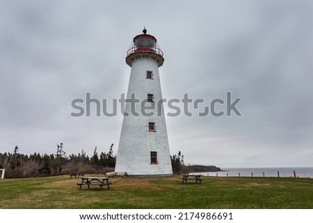 Point Prim Light house, Northumberland Strait, Belfast, Prince Edward Islands. Built in 1845, a National Heritage site, is the first and oldest lighthouse in PEI. 