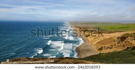 Point Reyes Beach Seen from Hill, Point Reyes National Seashore California 