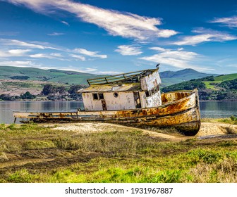 Point Reyes, California Shipwrecked Boat.