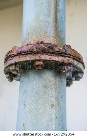 Point of water pipes corrode. rust pipe