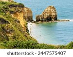 Pointe Du Hoc, Normandy, France with The Pointe Du Hoc (rock).