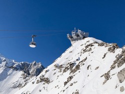 Pointe Helbronner Station Along The Skyway Monte Bianco, Courmayeur Town, Italy. Skyway Monte Bianco Is A Cable Car In The Italian Alps, Linking The Town Of Courmayeur And Mount Bllanc