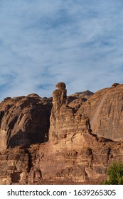 Pointing Finger Geological Rock Strata Outcrop In Al Ula, Saudi Arabia