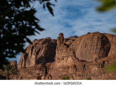 Pointing Finger Geological Rock Strata Outcrop In Al Ula, Saudi Arabia