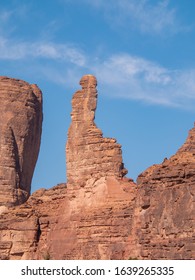 Pointing Finger Geological Rock Strata Outcrop In Al Ula, Saudi Arabia