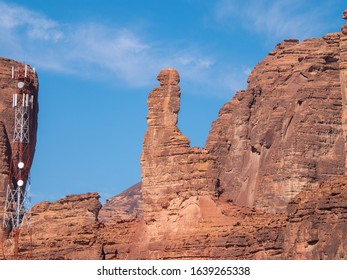 Pointing Finger Geological Rock Strata Outcrop In Al Ula, Saudi Arabia