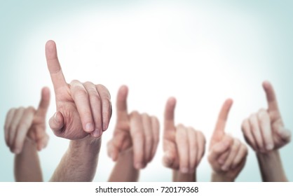 Pointing Male Hands on Background - Shutterstock ID 720179368
