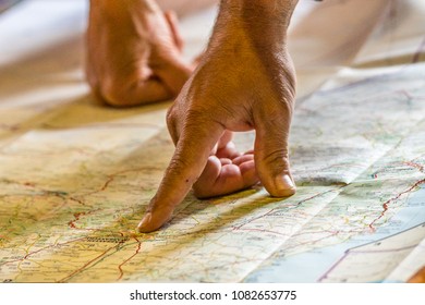 pointing on a map