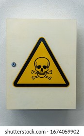 Poison Cabinet With Poison Warn Sign On Top (skull)