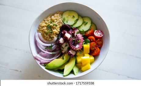 Poke Bowl With Octopus And Avocado