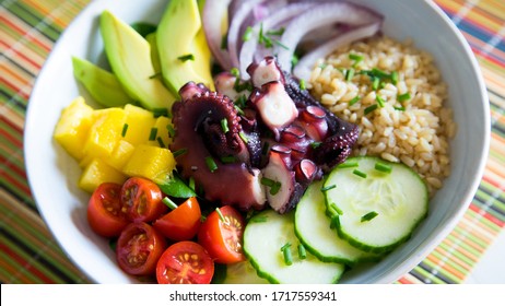 Poke Bowl With Octopus And Avocado