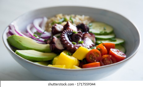 Poke Bowl With Octopus And Avocado