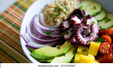 Poke Bowl With Octopus And Avocado