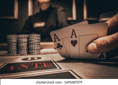 Poker Aces pair, Poker Hands
 - Shutterstock ID 1695687079