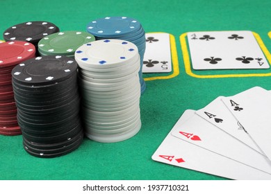 Poker Card Game Winning Combination Four Stock Photo (Edit Now) 1937710321