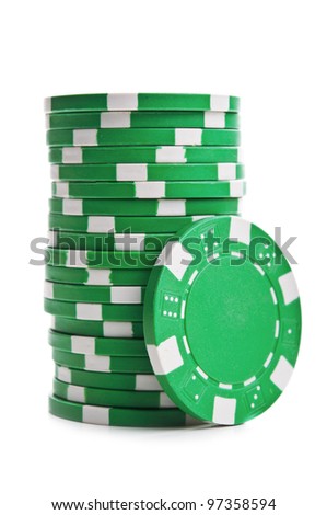 poker chips isolated on a white background