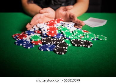 Poker Player Going All In